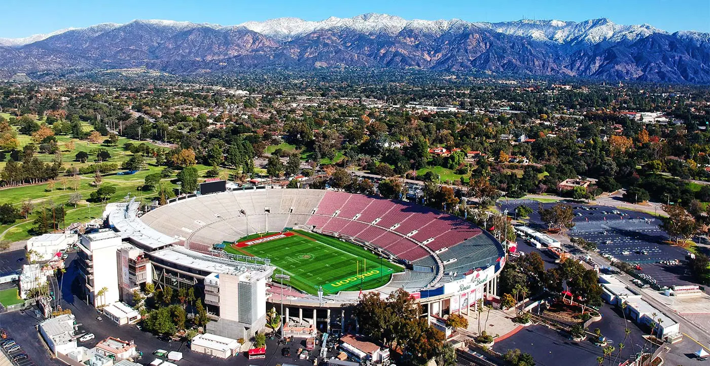 aerial view of Rose Bowl stadium