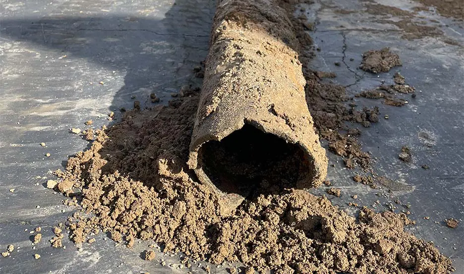 old pipe removed and on the ground