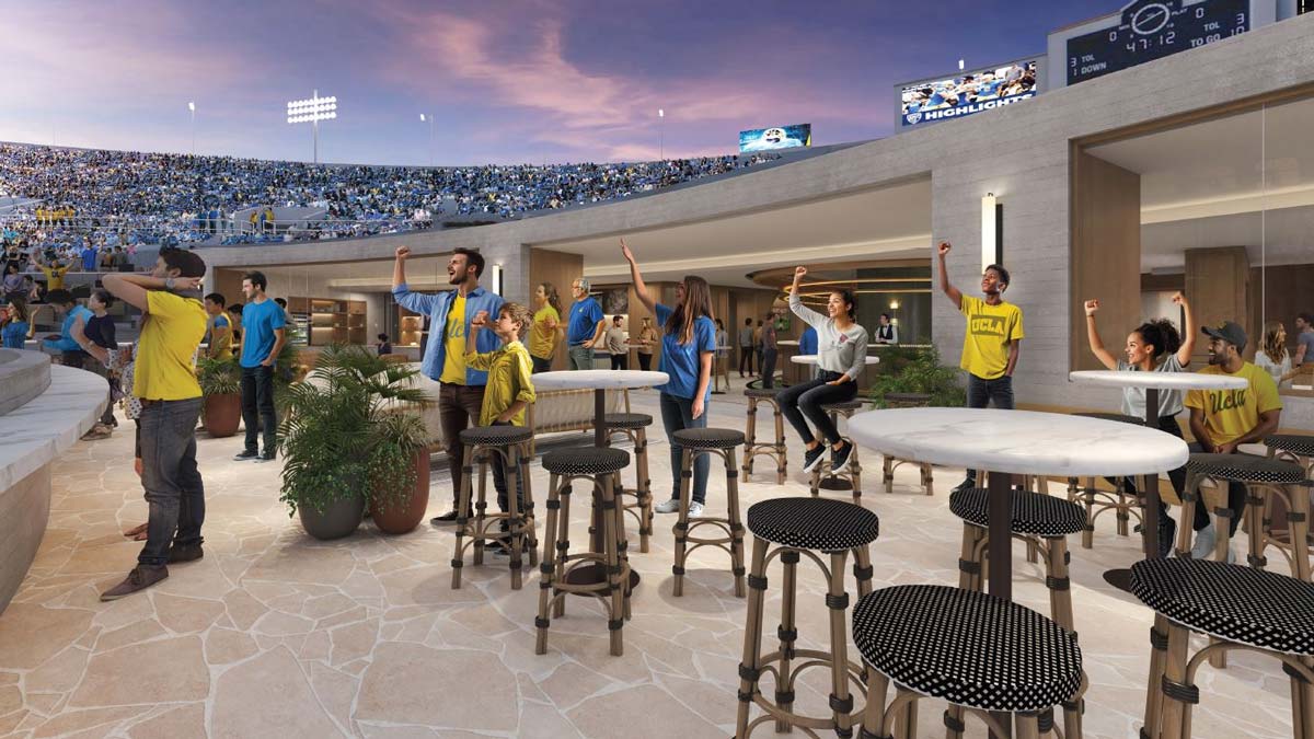 south end zone field club aerial close up