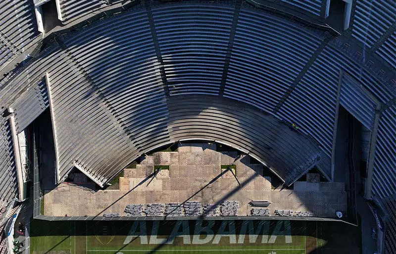 south end zone aerial view